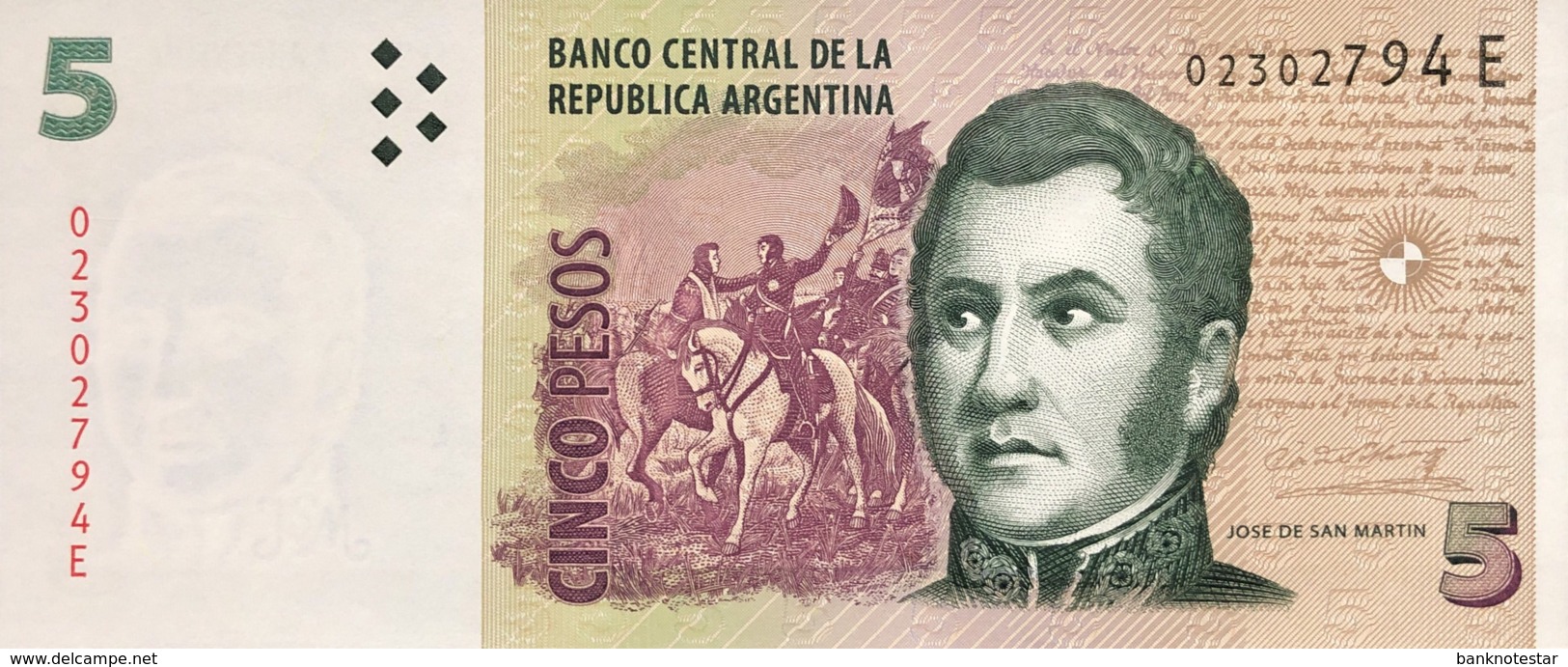 Argentina 5 Pesos, P-353a (2003) - UNC - Serie E - Argentinien