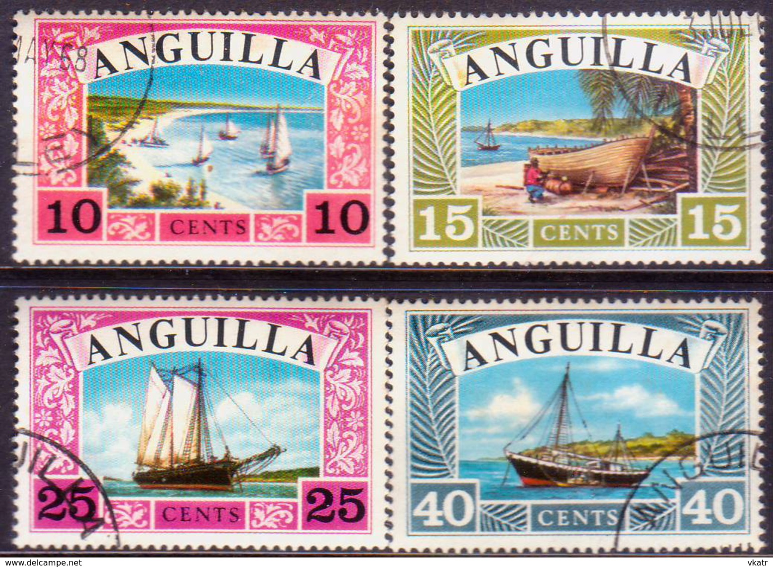 Anguilla 1968 SG #32-35 Compl.set Used Ships - Anguilla (1968-...)