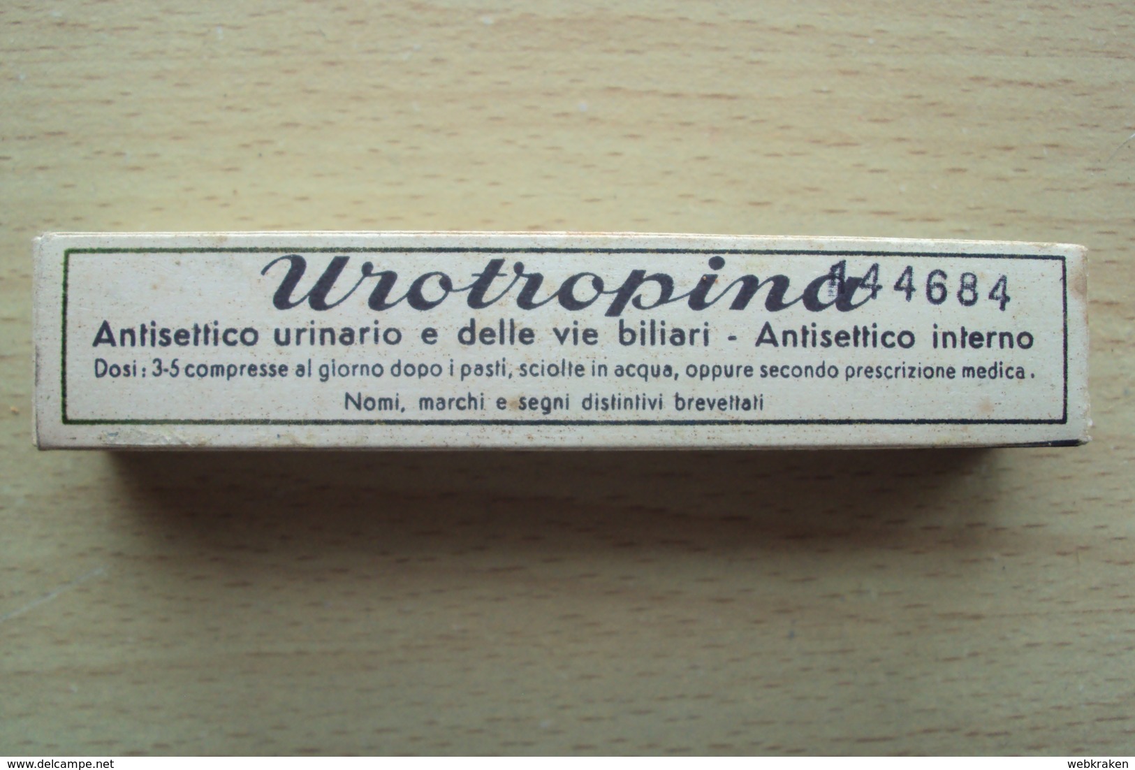 VECCHIA SCATOLA DI CARTA CON TUBETTO MEDICINALI FARMACIA MEDICINE UROTROPINA BELLO Cm. 9x2 X5h - Scatole