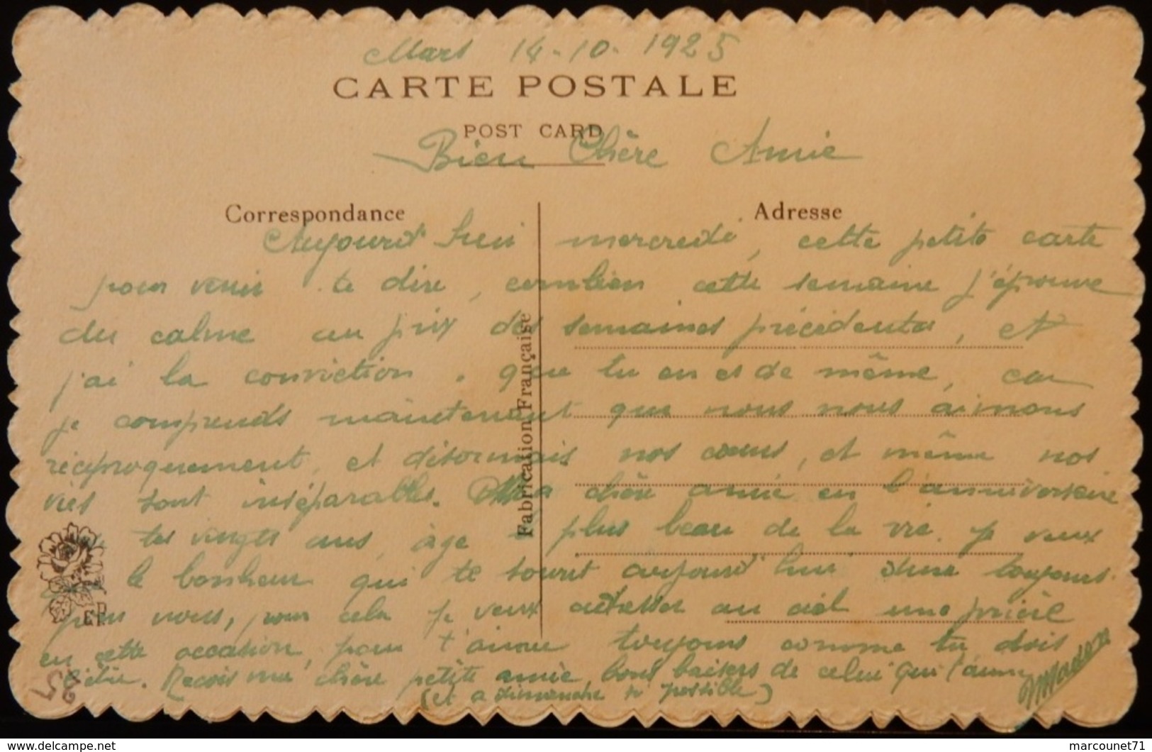 CARTE POSTALE CPA MILLE TENDRESSES BRODÉE 1925 - Brodées