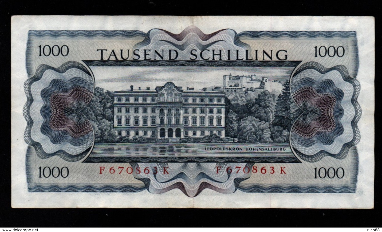 Billet De 1000 Schilling Banque Nationale D 'Autriche Du 1.07.1966 Pick : 147 A - Austria