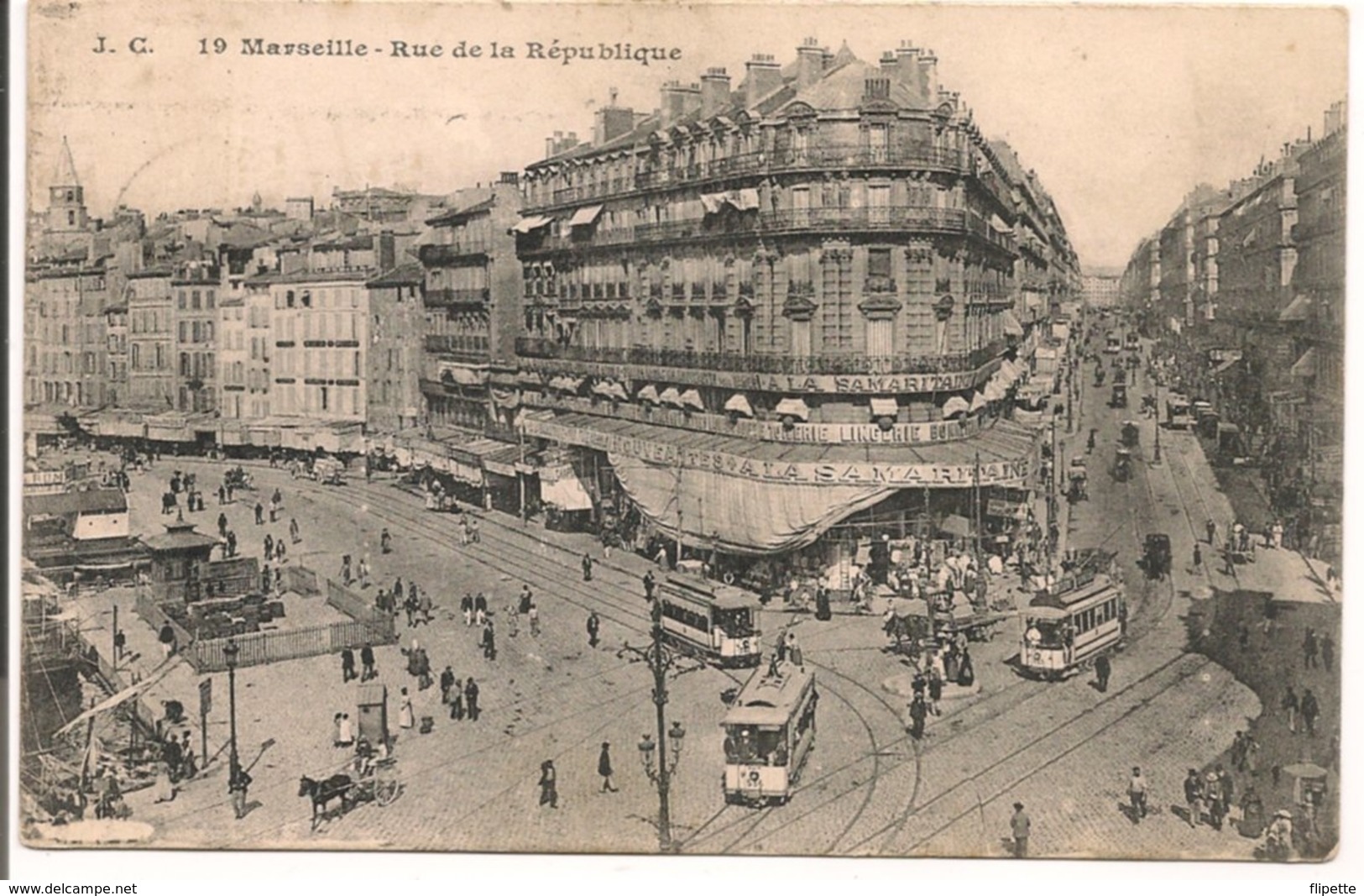 L200A233  - Marseille -  Rue De La République - Jolie Animation, Trams, La Samaritaine - J.C N°19 - Vieux Port, Saint Victor, Le Panier