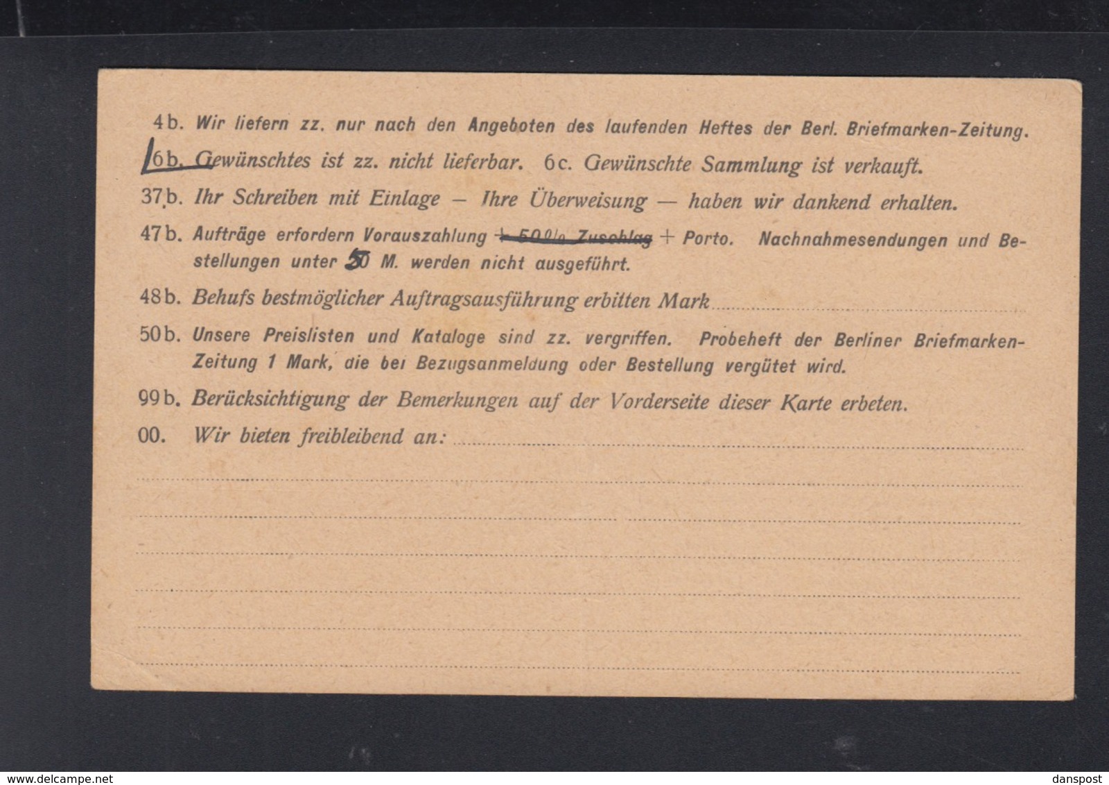 Dt. Reich Besetzung Belgien GSK Vordruck Kosack - Occupazione 1914 – 18