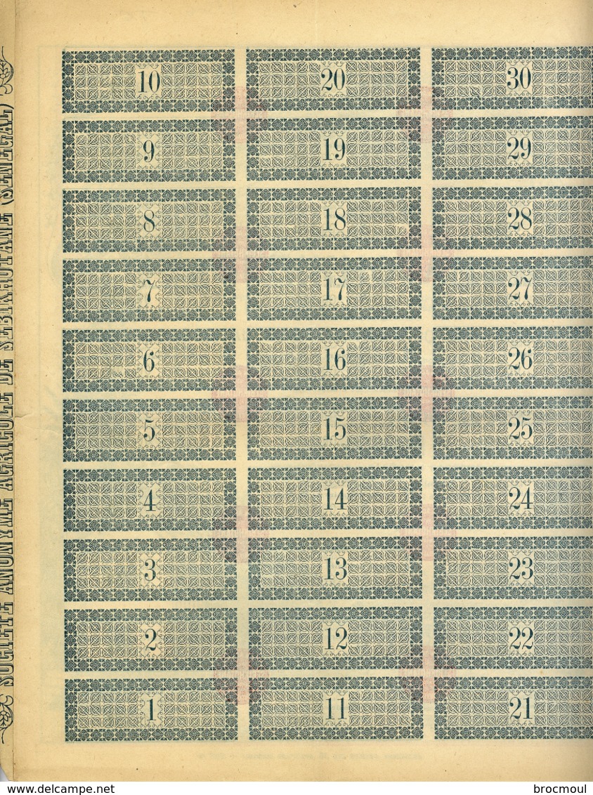 SA Agricole De SEBIKHOTANE (Senegal)  Schaerbeek-Bruxelles  15 Juillet 1899  RARE - Landbouw