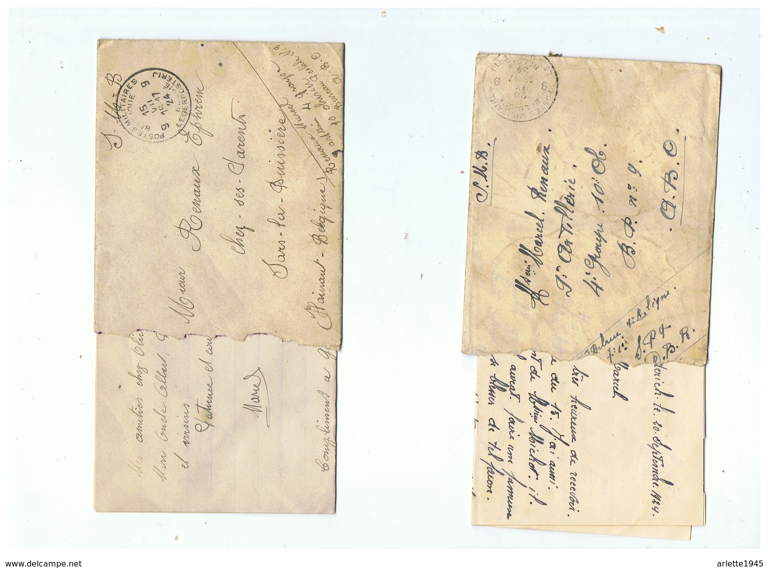 ARMEE BELGE CORRESPONDANCE MILITAIRE DE SARS LA BUISSIERE 1924 - 1914-18