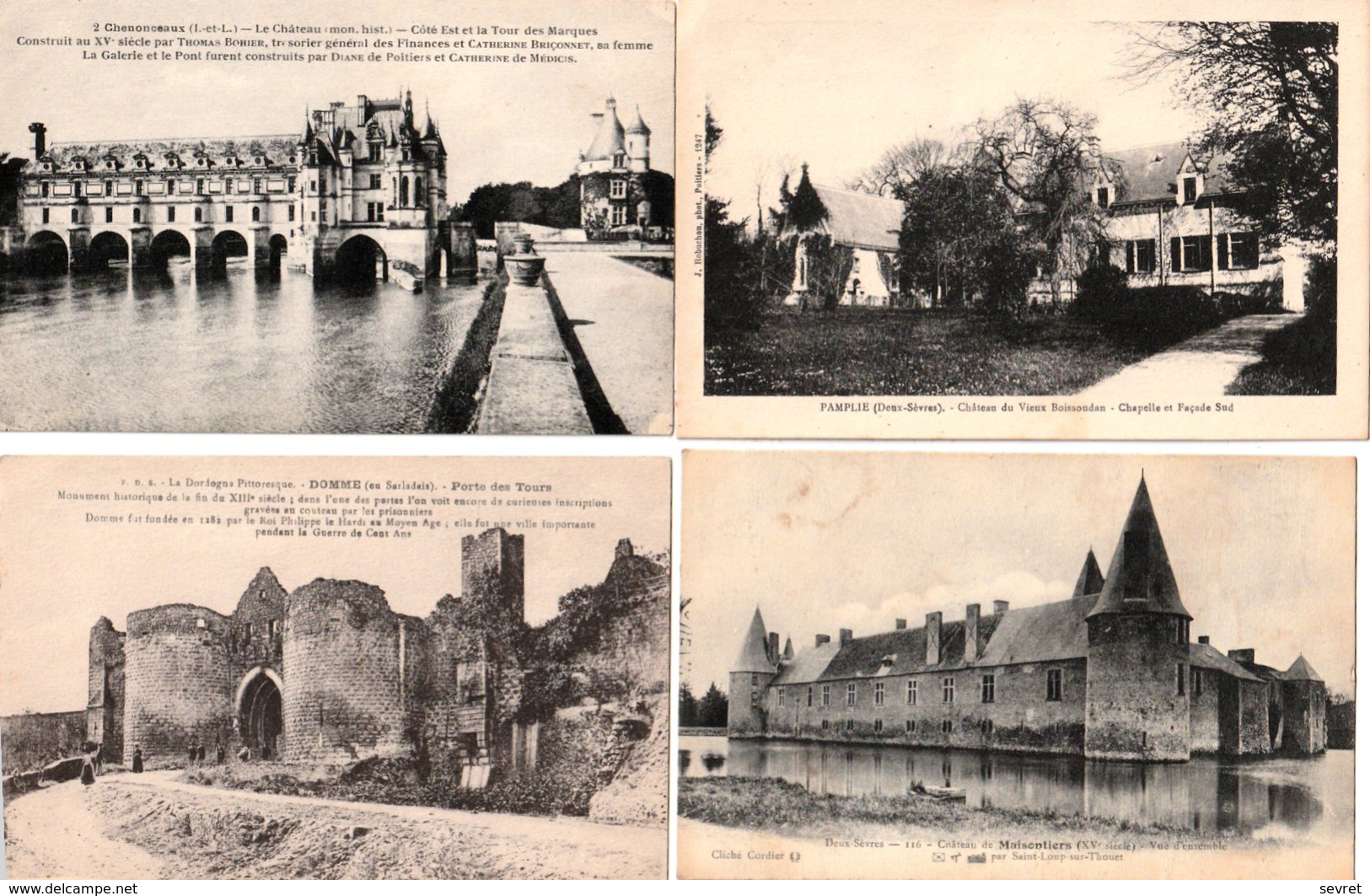 LOT . 300 cartes  CPA et CPSM  "Châteaux de France"    petits et grands