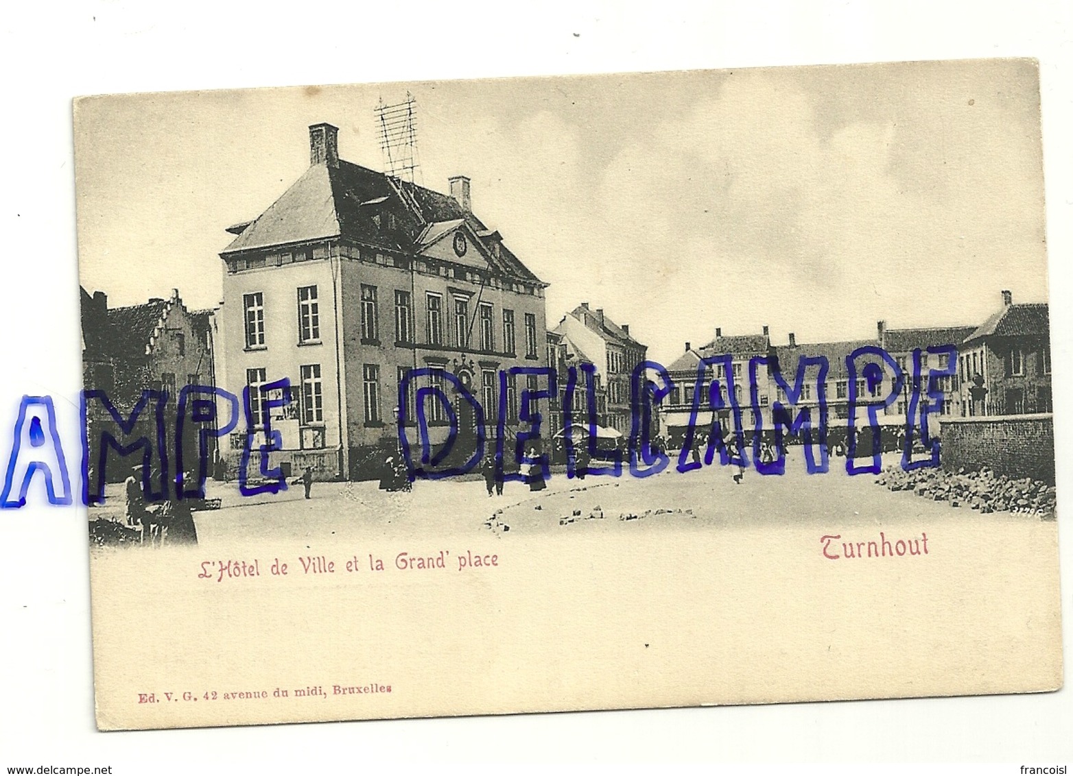 Turnhout. L'Hôtel De Ville Et La Grand'place. Carte Animée. Ed. V.G. - Turnhout