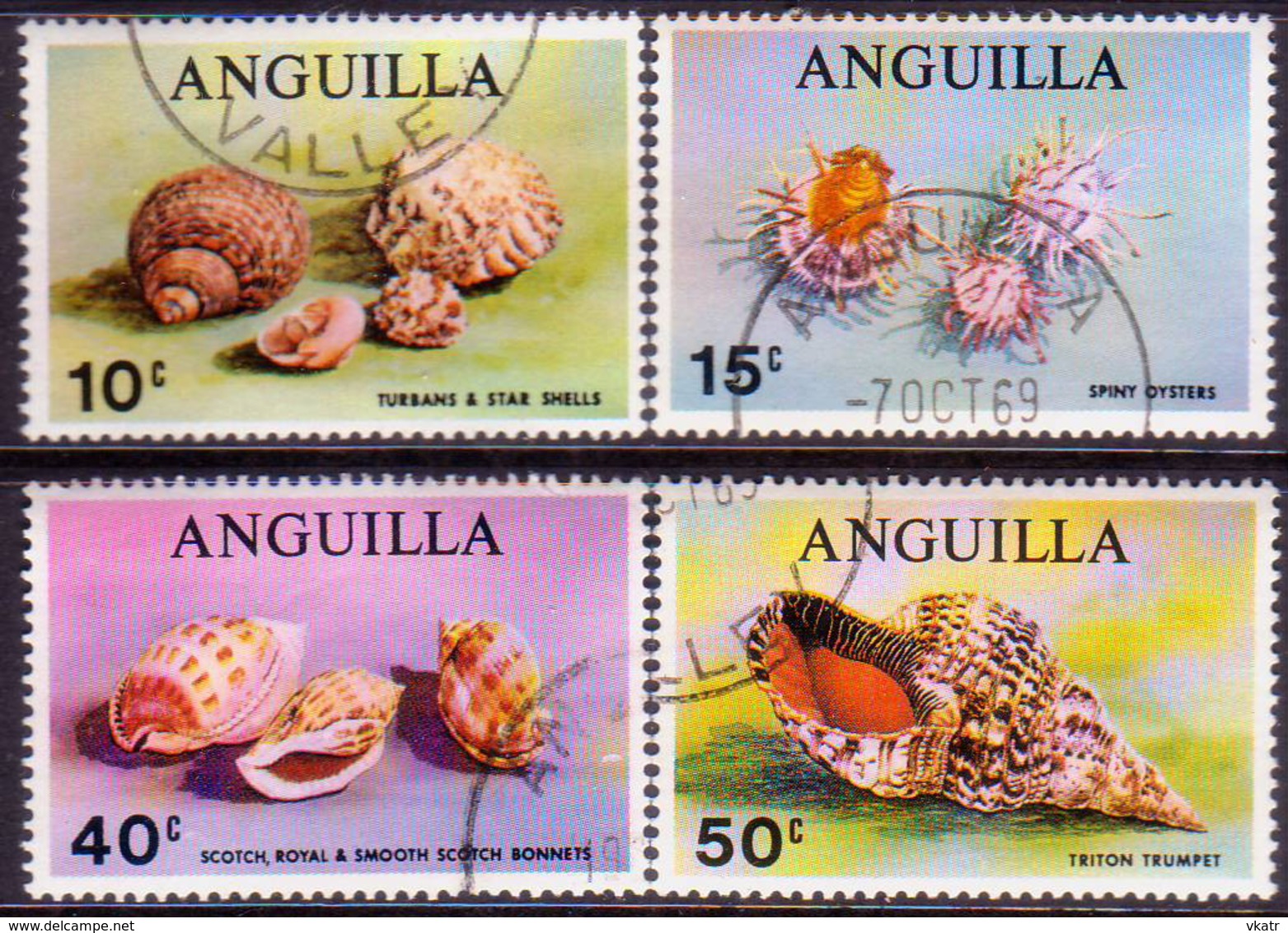 Anguilla 1969 SG #59-62 Compl.set Used Sea Shells - Anguilla (1968-...)