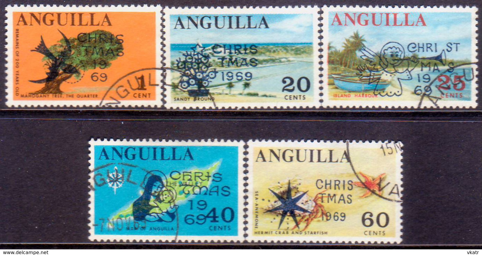 Anguilla 1969 SG #63-67 Compl.set Used Christmas - Anguilla (1968-...)