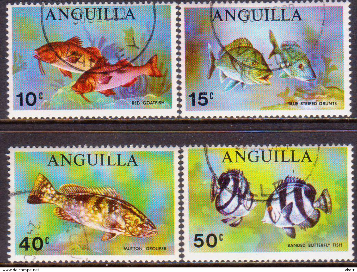 Anguilla 1969 SG #68-71 Compl.set Used Fish - Anguilla (1968-...)