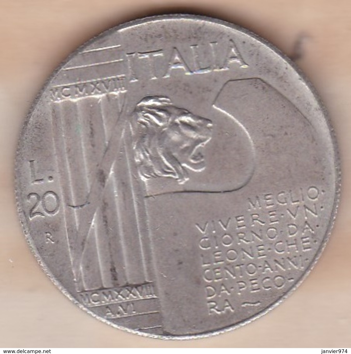 Médaille 20 LIRE 1943 MUSSOLINI – DUCE - Autres & Non Classés