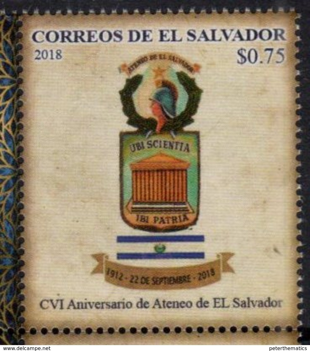 EL SALVADOR , 2018, MNH, ATENEO DE EL SALVADOR, LITERATURE, WRITING ,1v - Unclassified