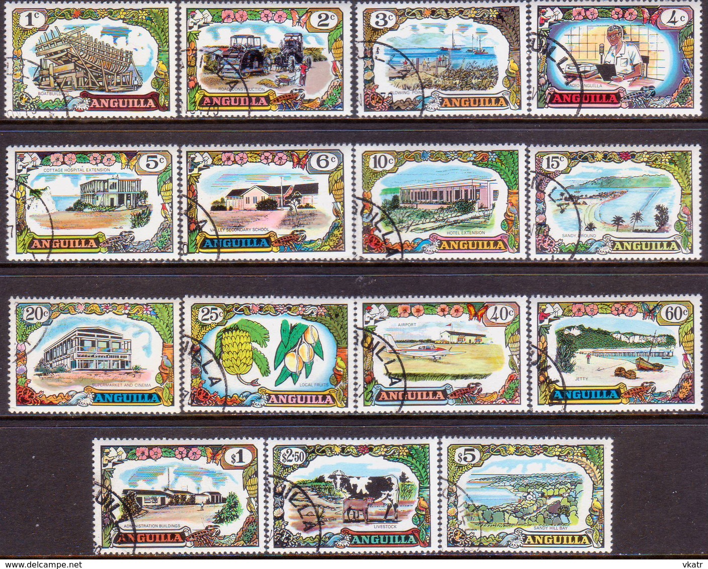 Anguilla 1970 SG #85-98 Compl.set Used - Anguilla (1968-...)