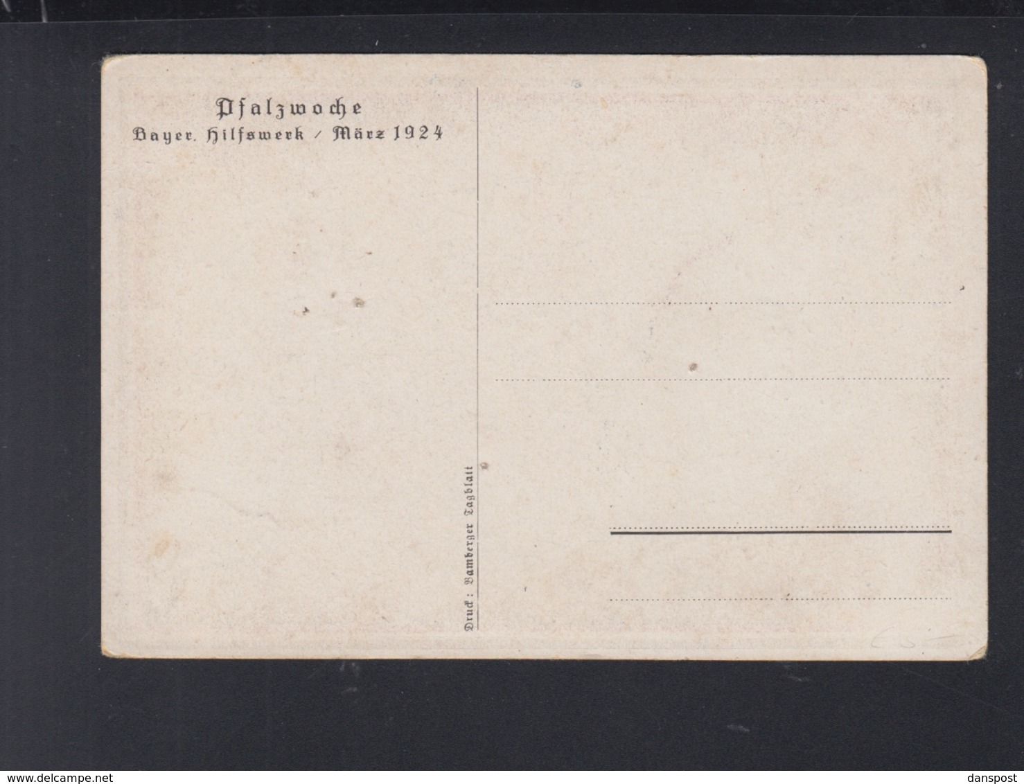 Dt. Reich PK Rheinland Besetzung Pfalzwoche Bayer. Hilfswerk 1924 - Geschiedenis