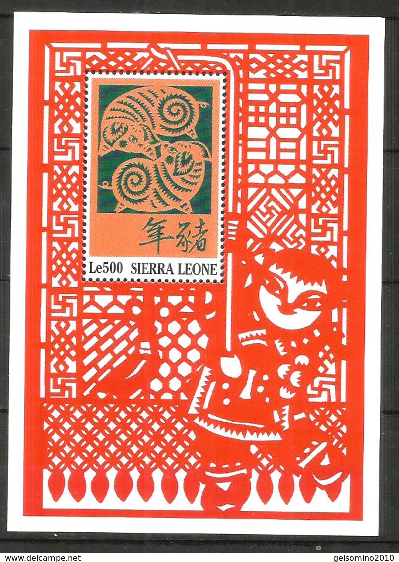 2000 SIERRA LEONE Anno Del Maiale  Foglietto Nuovo  ** MNH Bellissimo - Chines. Neujahr