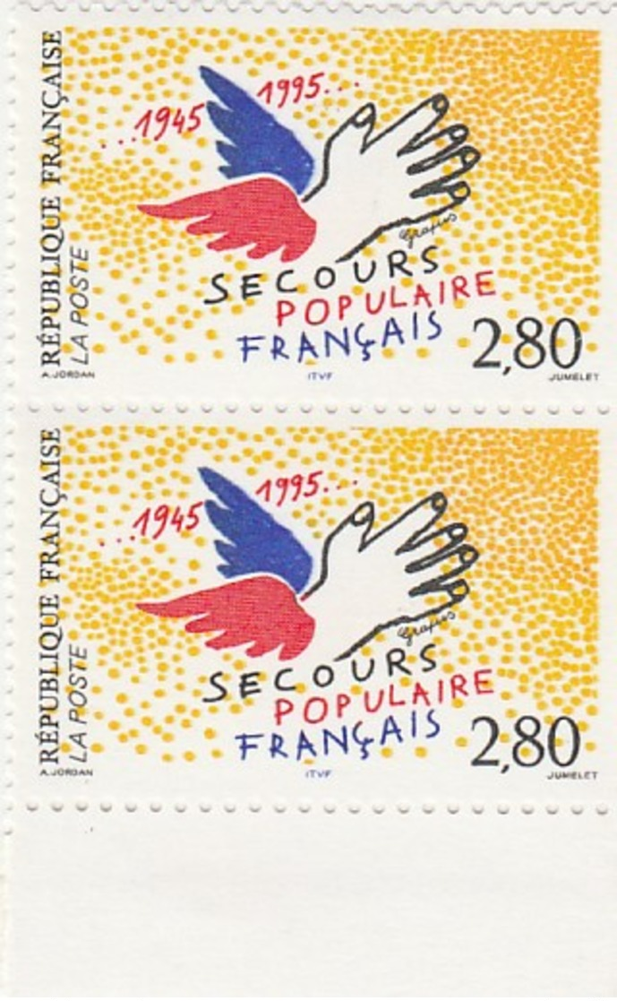 FRANCE 1995 N° 2938** SECOURS POPULAIRE LA PAIRE BDF - Neufs