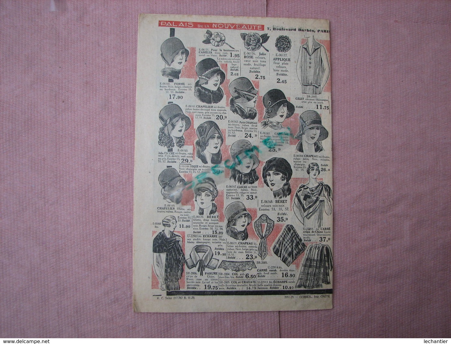 PALAIS de la NOUVEAUTE  2 Catalogues 1929  mode, cadeaux, chapeaux, equipement,jouets, etc..  TBE