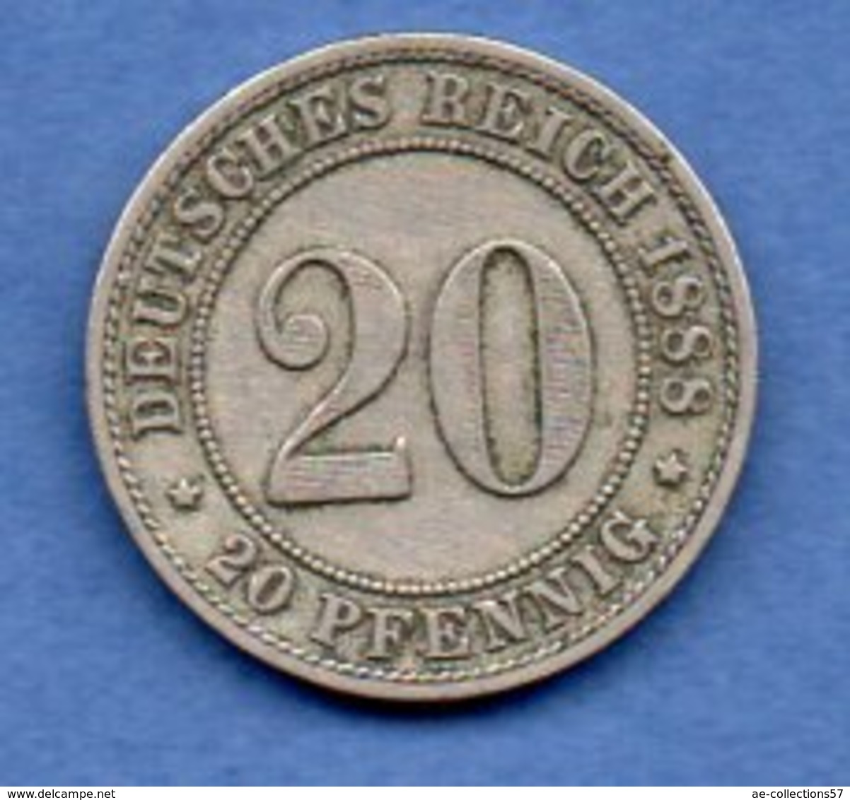 Allemagne  - 20 Pfennig 1888 F  - Km # 9.1  -  état  TTB - 20 Pfennig