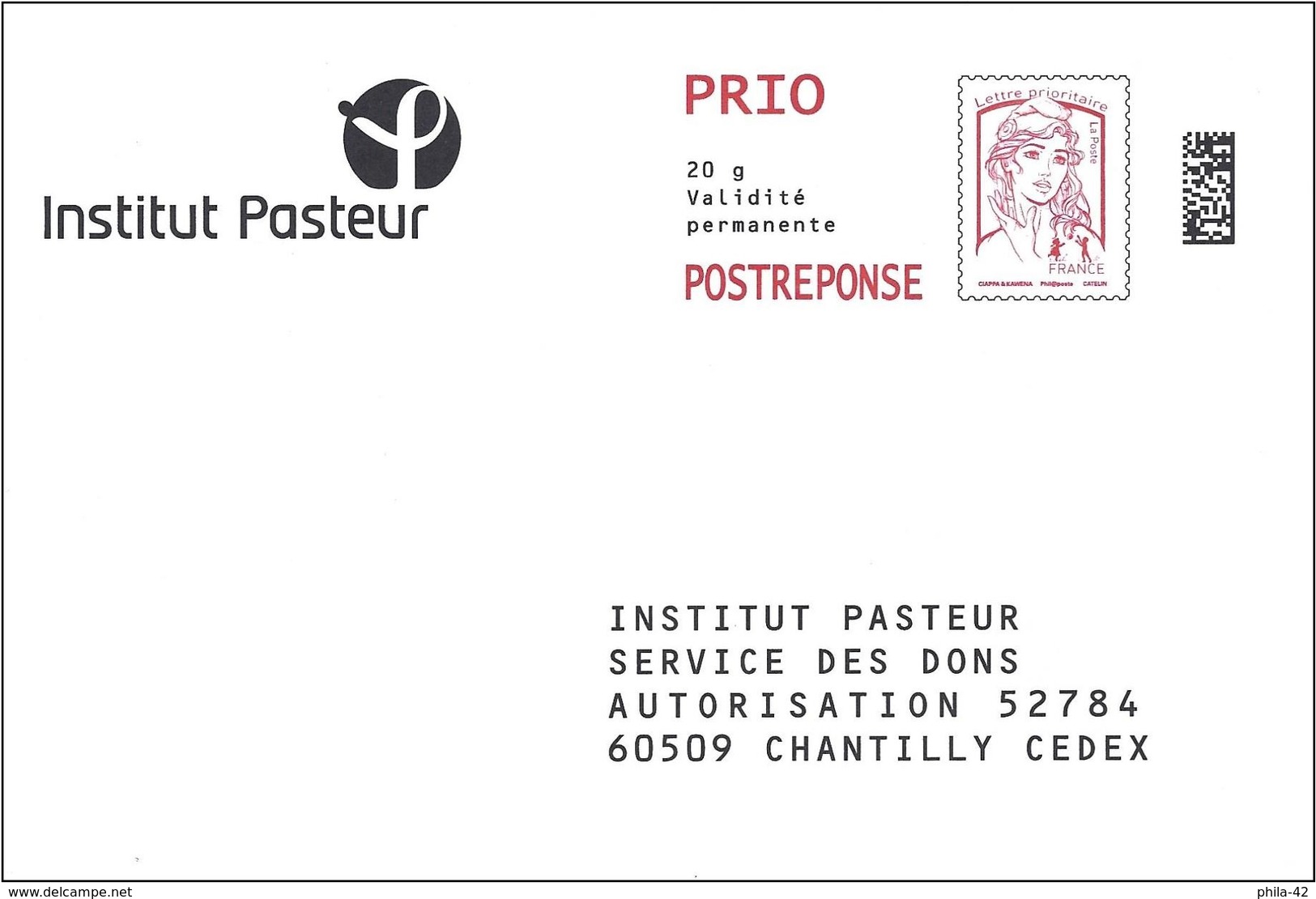 France 2018 - PAP Ciappa-Kavena - Institut Pasteur ( Mi 6336ya - YT 5016 ) - PAP: Antwort/Ciappa-Kavena