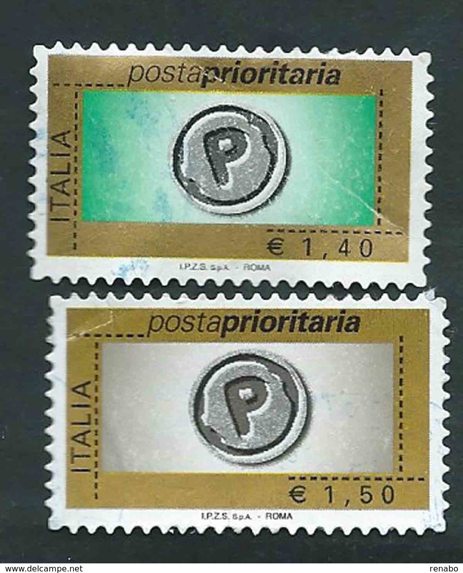 Italia 2007; Posta Prioritaria € 1,40 + € 1,50, Serie Completa Senza Millesimo - 2001-10: Usati