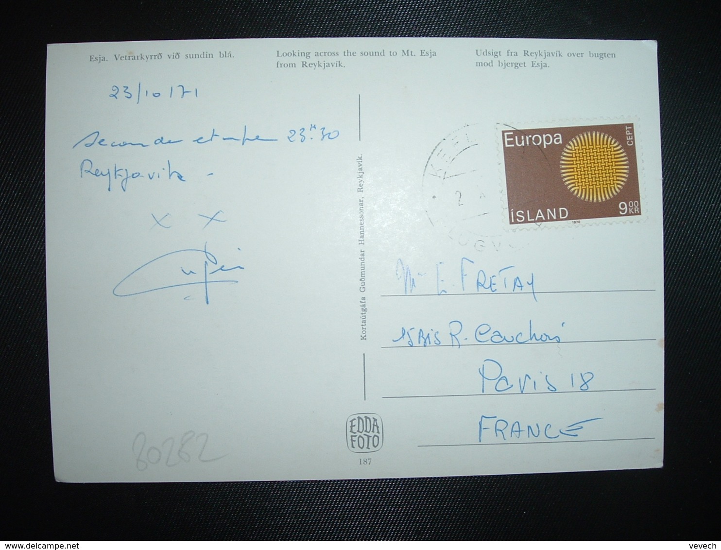 CP Pour La FRANCE TP EUROPA 9 K OBL.2? X 71 - Covers & Documents