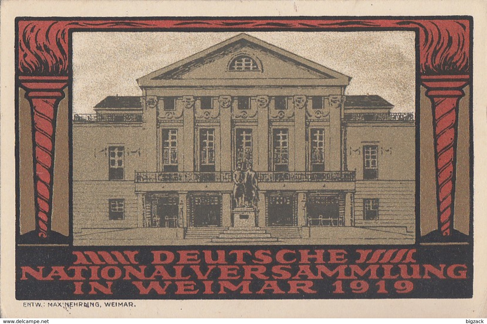 DR Off. Postkarte Orts-Einschreiben EF Minr.103 Weimar 17.3.19 - Lettres & Documents