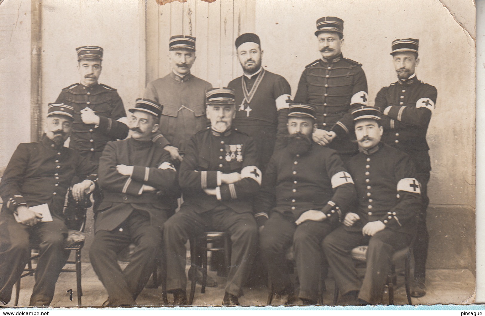 Militaires Gradés Croix Rouge Carte Photo  De 1914 - Guerre 1914-18