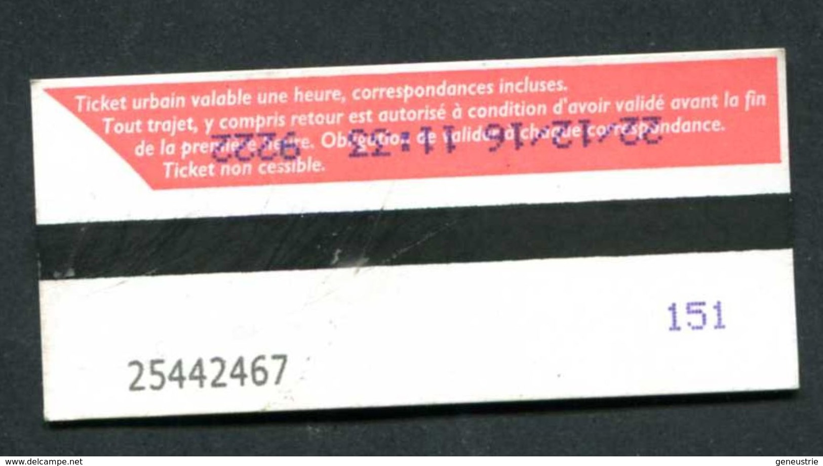 TIcket De Bus Ou Métro "TCL" Compagnie De Transport Lyon - Billet De Transport - Europe