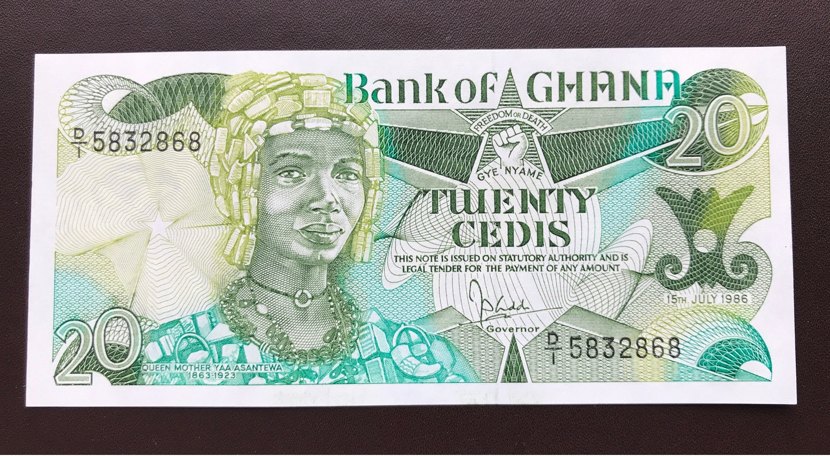 GHANA P24 20 CEDIS 15.07.1986 UNC - Ghana