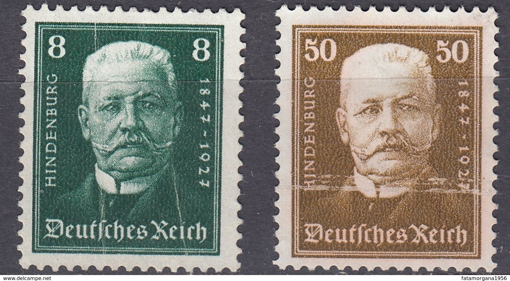 GERMANIA - ALLEMAGNE - REICH - 1927 - Yvert 394 E 397 Di Seconda Scelta: Nuovi Senza Gomma E Visibili Segni Di Pieghe. - Nuovi