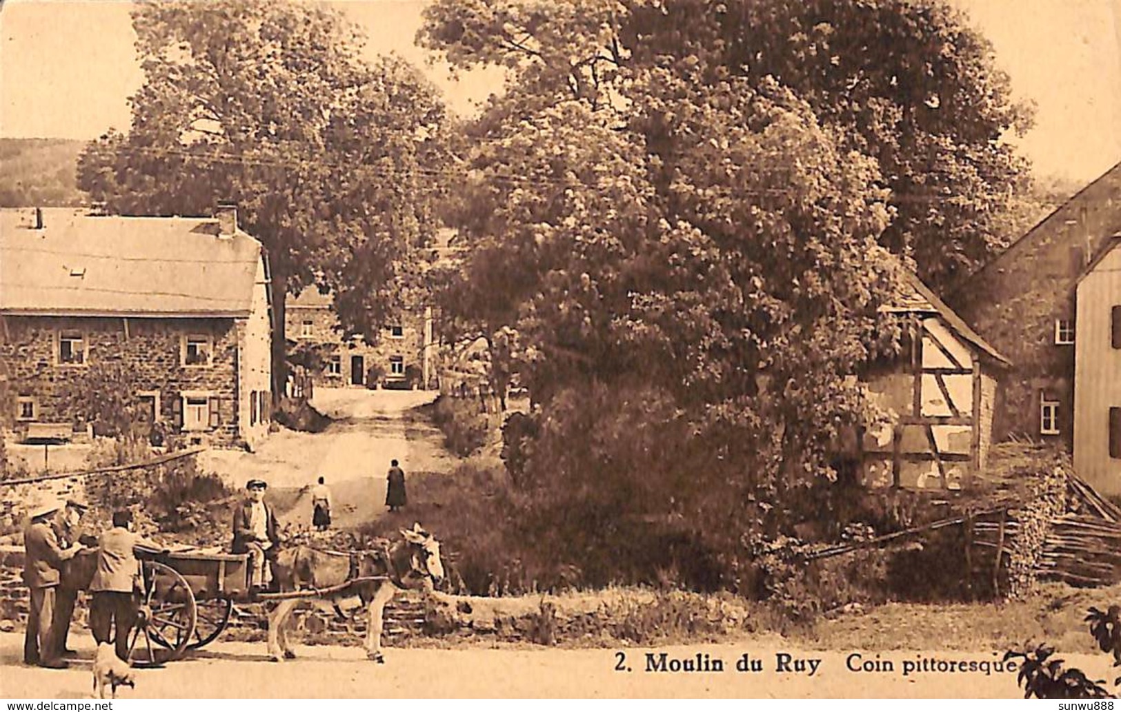 Moulin Du Ruy - Coin Pittoresque (animée, Attelage, Photo Belge Lumière) - Stavelot