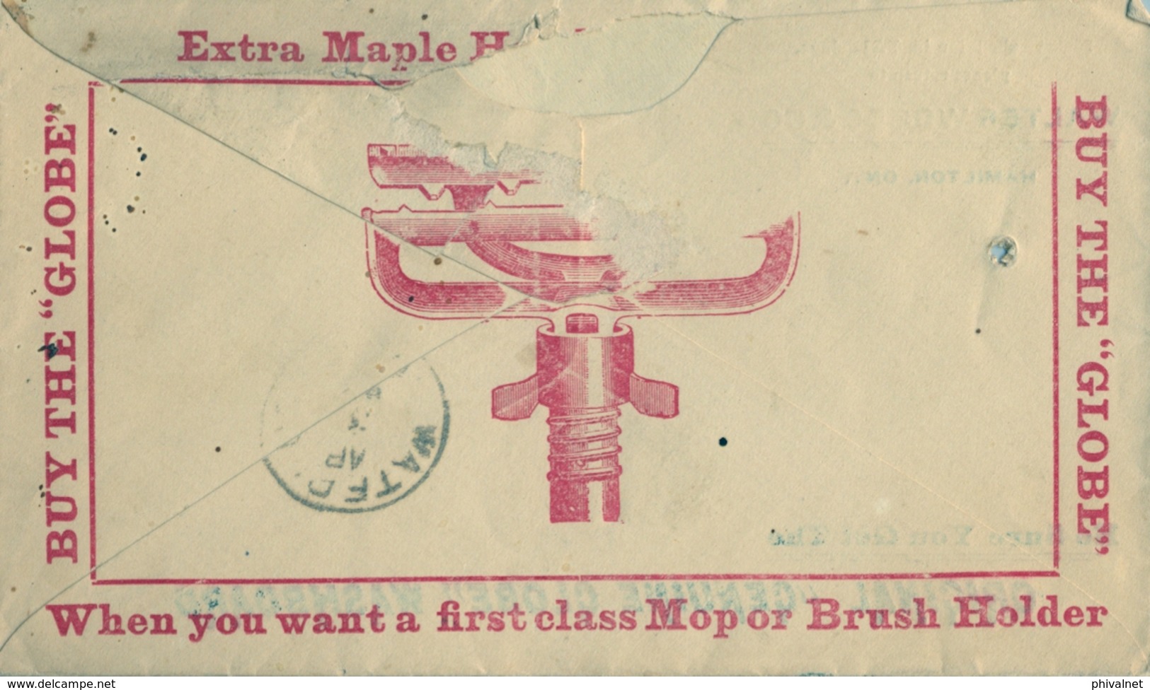 1893 , CANADÁ , SOBRE CIRCULADO , HAMILTON - WATERLOO, ILUSTRADO , LLEGADA AL DORSO - Cartas & Documentos