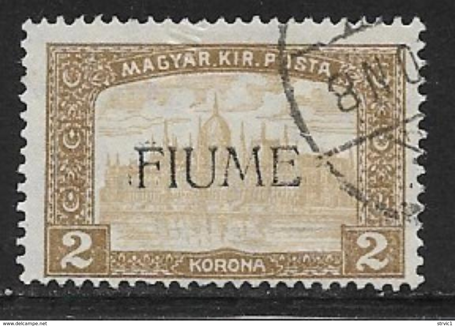 Fiume, Scott # 17 Used Hungary Stamp Overprinted, 1918 - Fiume