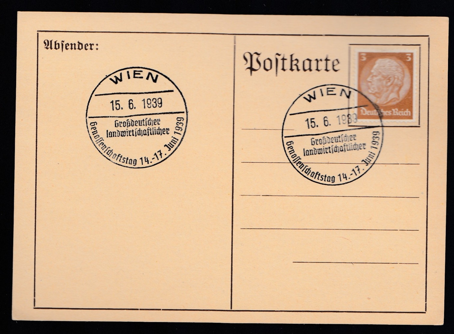 Deutsches Reich Brief Ungelaufen Sonderstempel 1939 Wien Lot 440D - Maschinenstempel (EMA)