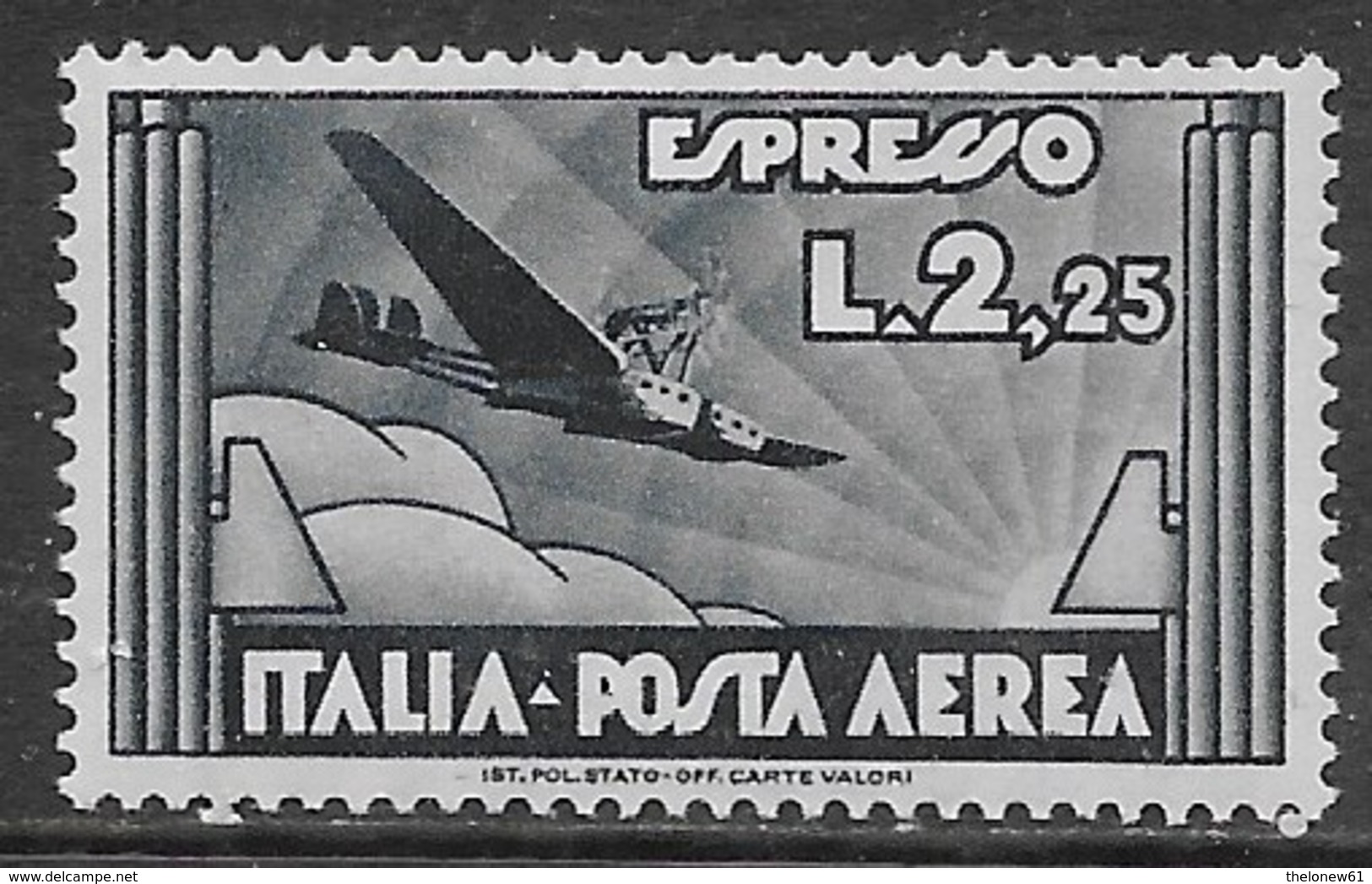 Italia Italy 1933 Regno Espresso Aereo L2,25 Sa N.A44 Nuovo MH * - Posta Aerea