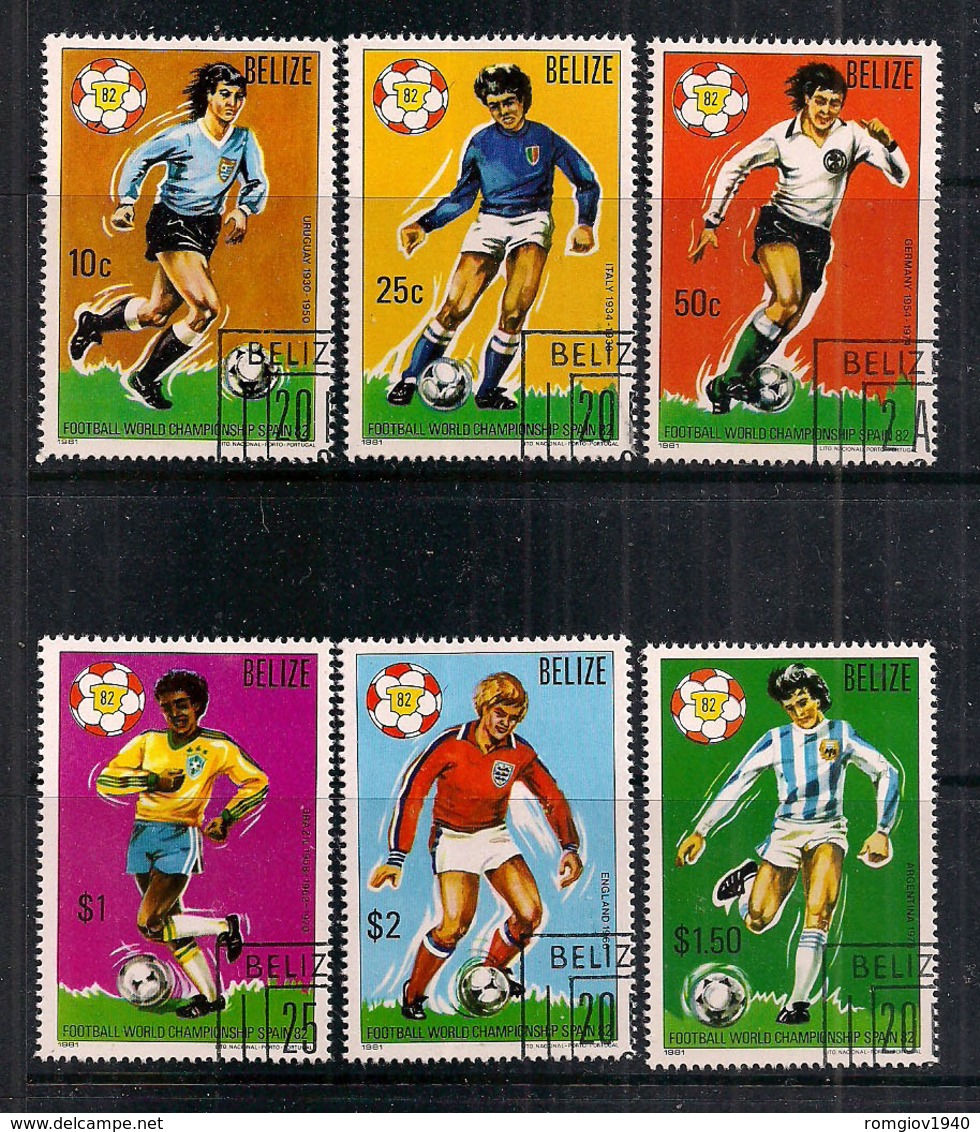 BELIZE   CALCIO  YVERT 566-571  USATA  VF - Belize (1973-...)