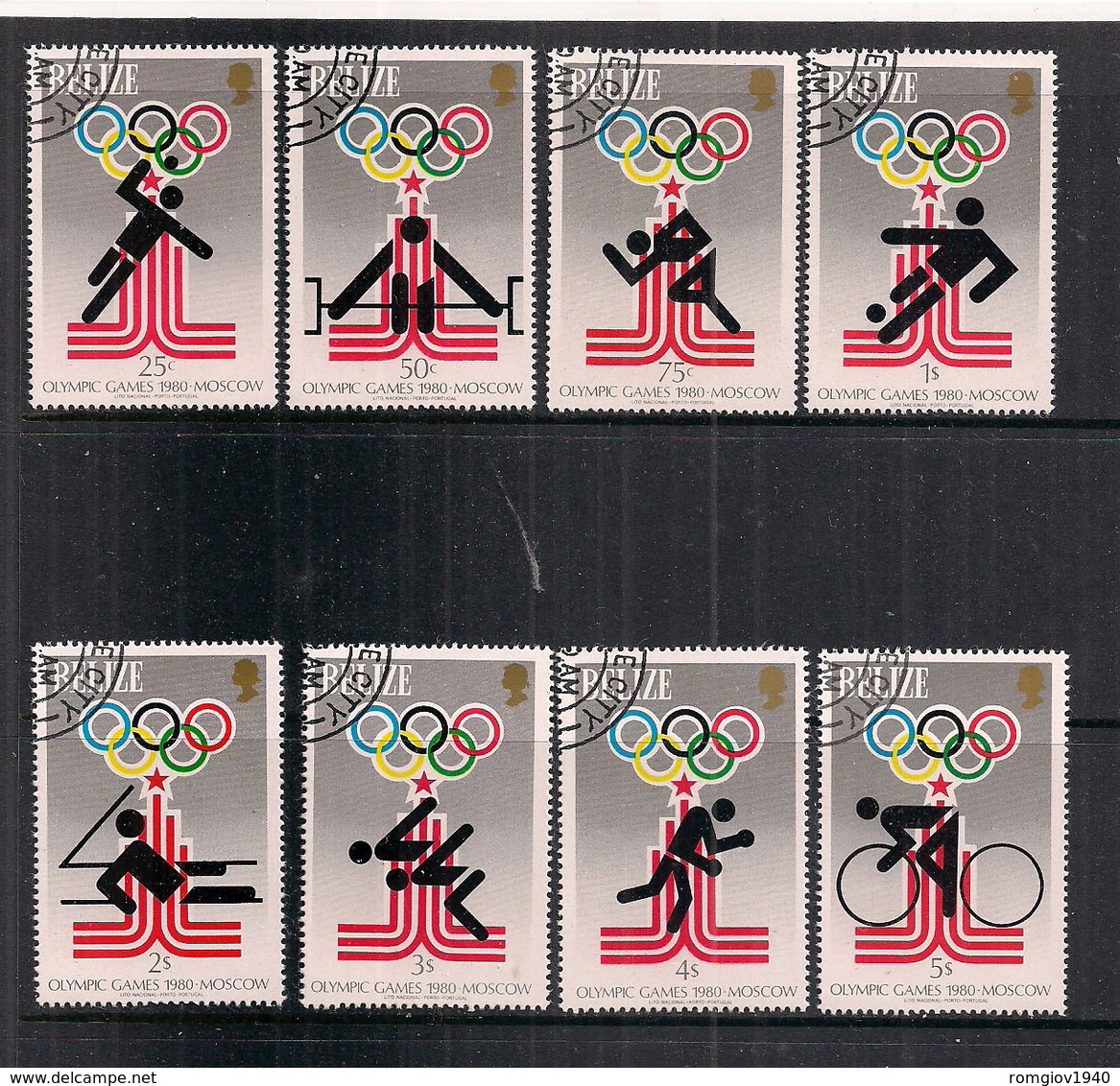 BELIZE   OLIMPIADI   YVERT 439-446  USATA  VF - Belize (1973-...)