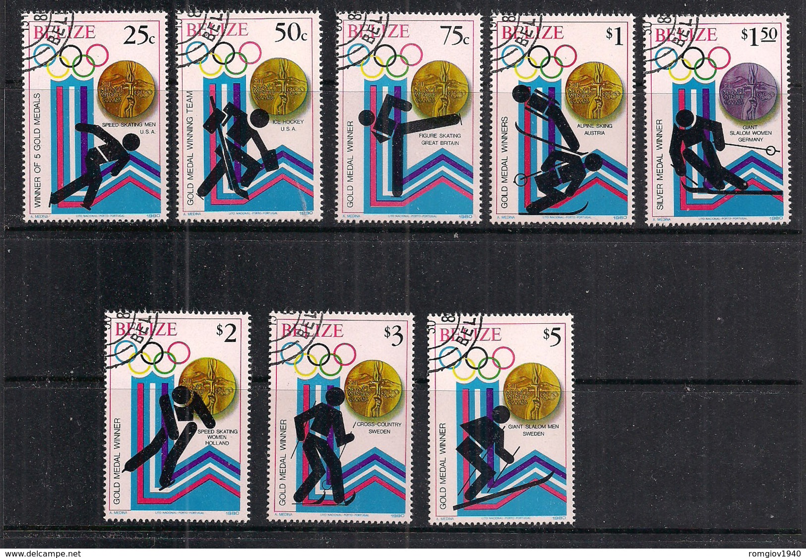 BELIZE 1980 GIOCHI OLIMPICI  YVERT  487-494 USATA VF - Belize (1973-...)