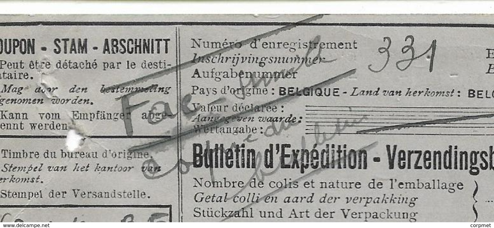 BELGIQUE - Fac-simile Copie Du Bulletin - 1935 BULLETIN D'EXPEDITION From ANVERS To BANCO ALEMAN From URUGUAY - Bank & Versicherung