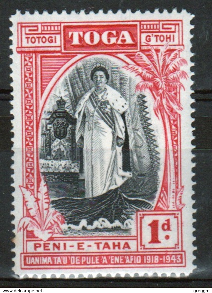 Tonga 1944 Single 1d Stamp From The Silver Jubilee Of Queen Salote's Accession. - Tonga (...-1970)