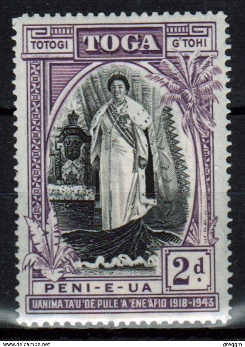 Tonga 1944 Single 2d Stamp From The Silver Jubilee Of Queen Salote's Accession. - Tonga (...-1970)