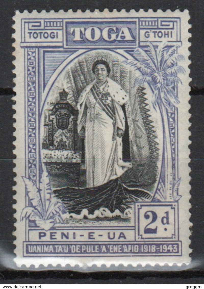 Tonga 1944 Single 2d Stamp From The Silver Jubilee Of Queen Salote's Accession. - Tonga (...-1970)