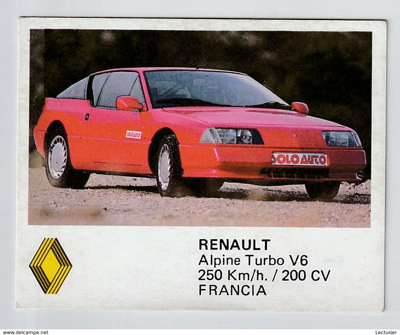 Renault Alpine Turbo V6 - Spanish Collection Card Number 122 - Year 1988 - Voitures