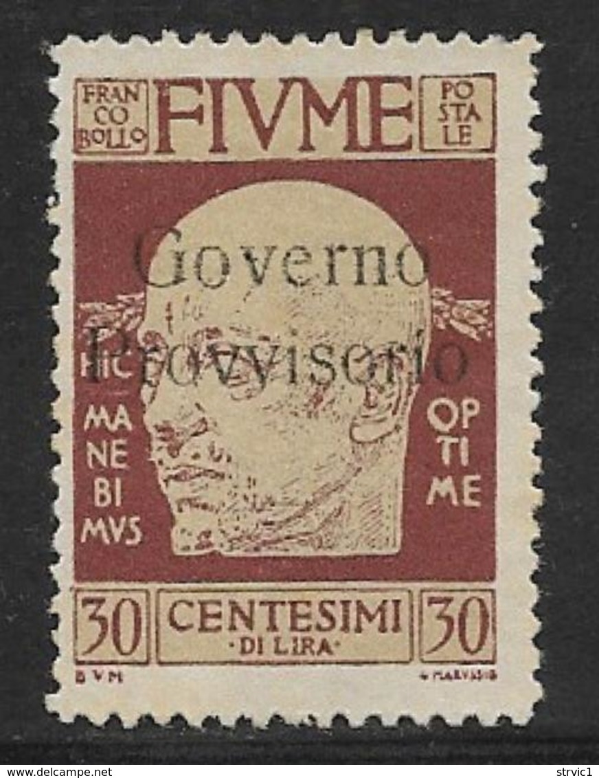 Fiume, Scott # 139 Unused No Gum D'Annunzio Overprinted, 1921 - Fiume