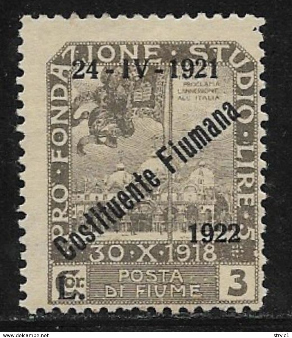 Fiume Scott # 170 Mint Hinged Second Constituent Assembly Overprinted, 1922 - Fiume