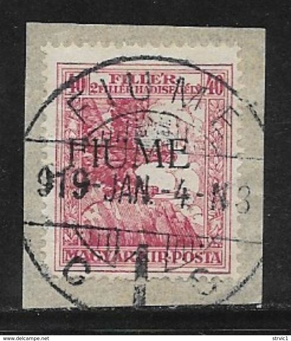 Fiume Scott # B3 Used Semi Postal, On Piece, 1918 - Fiume