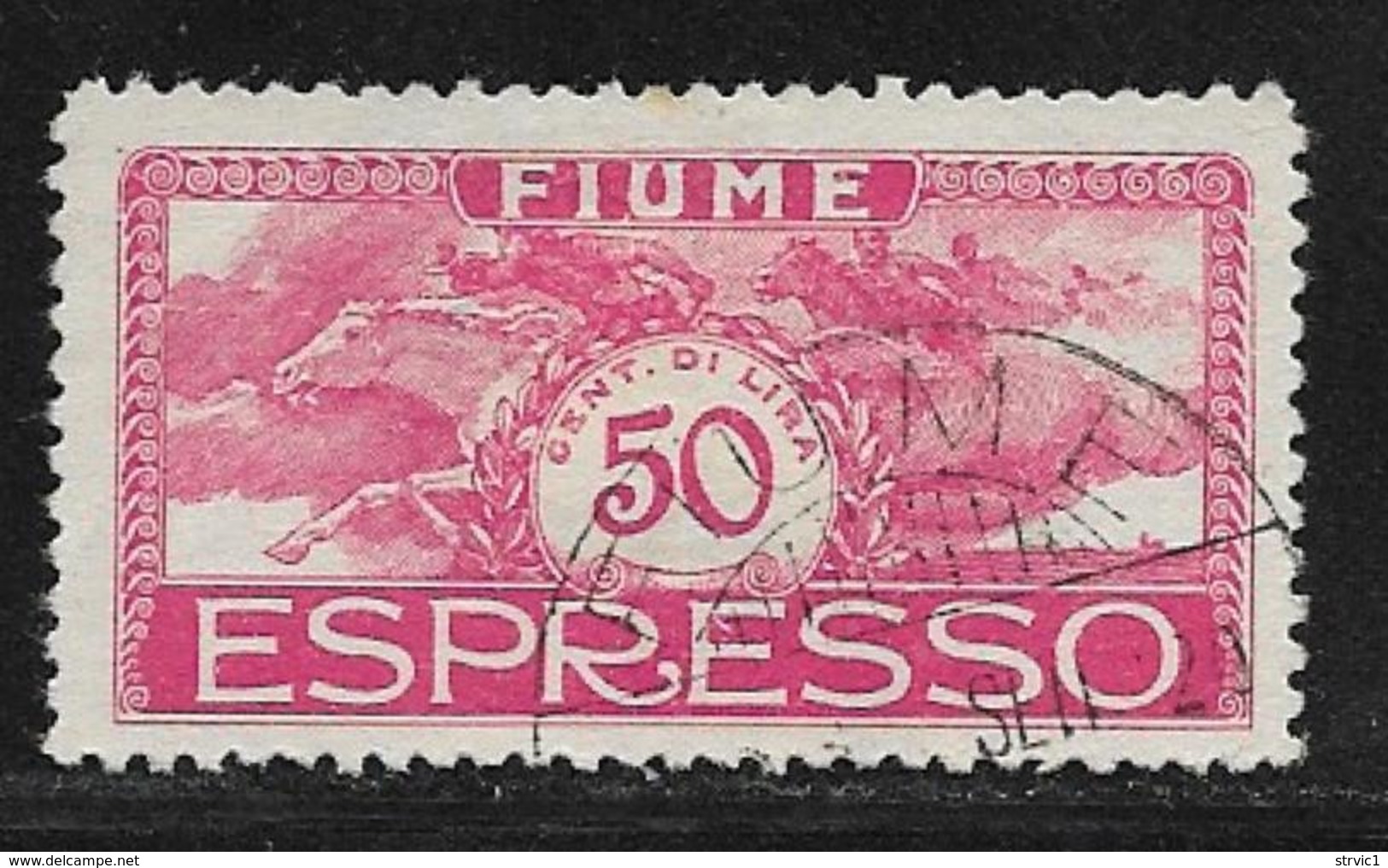 Fiume Scott # E3 Used Special Delivery Stamp, 1920,  CV$25.00, Tiny Hinge Thin - Fiume