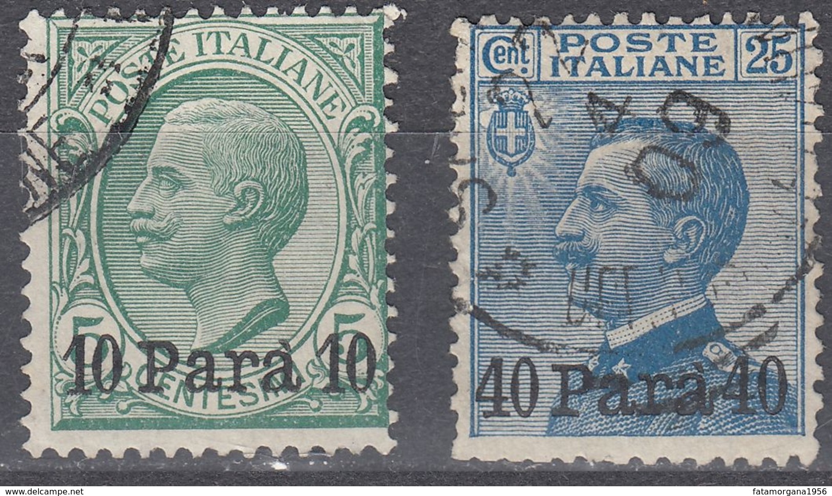 LEVANTE UFFICIO ITALIANO IN ALBANIA - 1902 - Lotto Di 2 Valori Usati: Yvert 21 E 23, Come Da Immagine. - Albanie