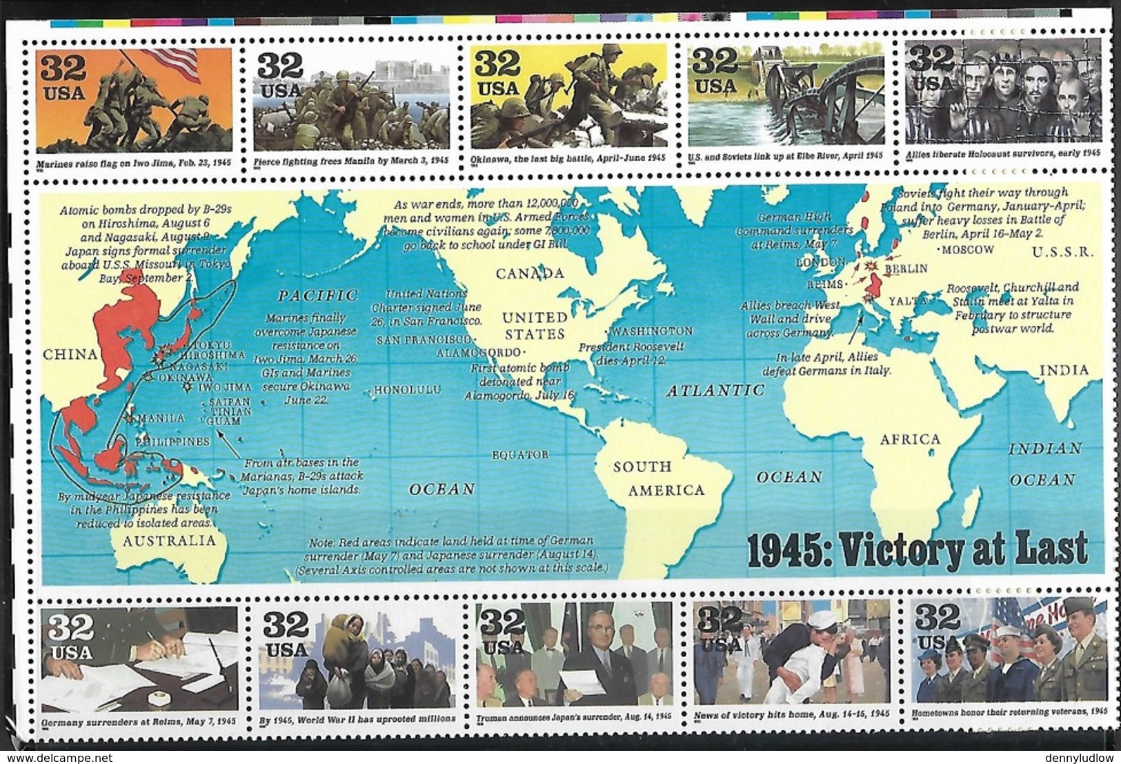 US  1991, 1992, 1993, 1994, 1995  50 Year Anniversary Sets Of 10   MNH  2016 Scott Value $52.50 - Guerre Mondiale (Seconde)