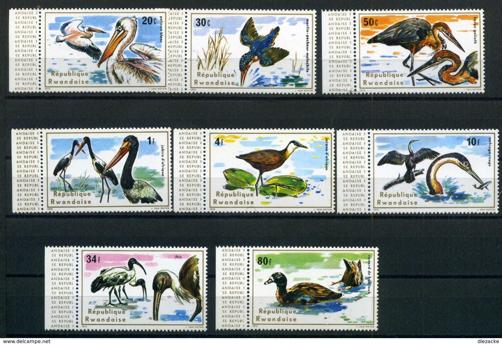 Ruanda MiNr. 711-18 Postfrisch MNH Vögel (Vög1687 - Autres & Non Classés